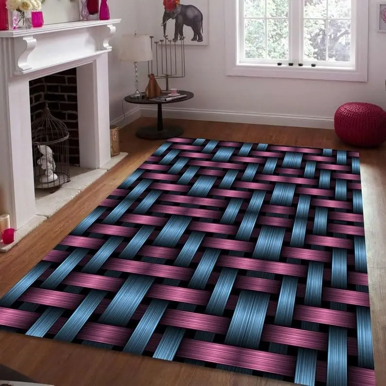 3D Water Ripple Deep Blue Vortex Pattern Carpet Mat Anti Slip Carpet Home Decoration Living Room Illusion Visual Carpet