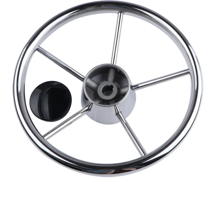 11'' Boat Stainless Steel 5 Spokes Steering Wheel 280mm Dia for Marine Yacht