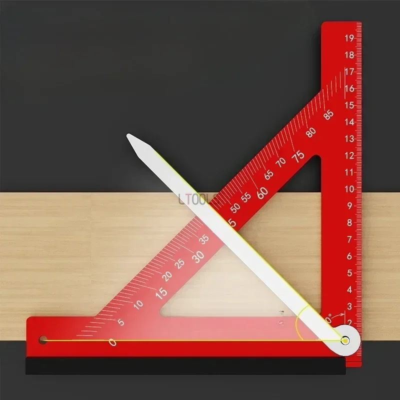 Vertical Triangle Ruler Multifunctional Right Angle Ruler Marking and Locate Tool Detachable Auxiliary Double-sided Available