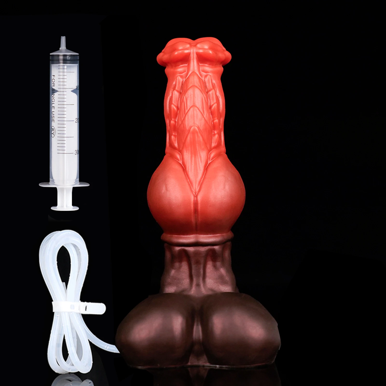 Nothosuar FAXI Large Dog Knot Ejacultion Dildo With Sucker Spray Liquid Function Red Silicone Squirting Penis Sex Toys For Women