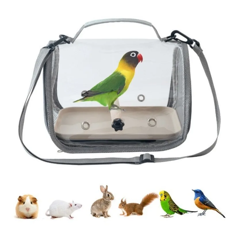 Bird Bag Parrot Carrying Package Small Pet Transport Animal Travel Backpack Breathable Transparent Budgie Cockatiel Cage Aviary