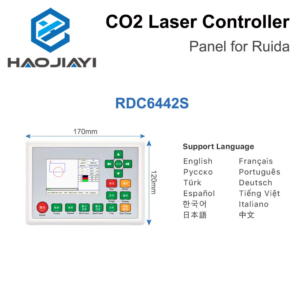 Co2 Laser Controller Paneel Voor Ruida Controller Rdc 6445G Rdc 6442S Rdc 6332G/M RDLC320-A Cnc Laser Graveren Machine Display