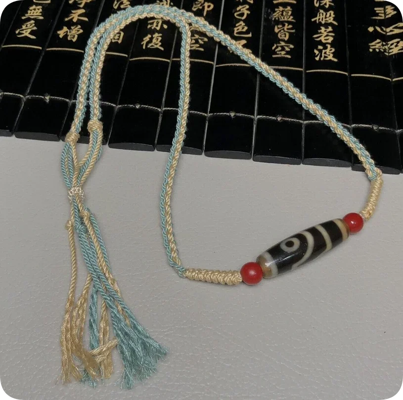 

Magic Power Tibetan Old Oily Agate Dzi 2 Eyes Bead DIY Necklace K0831