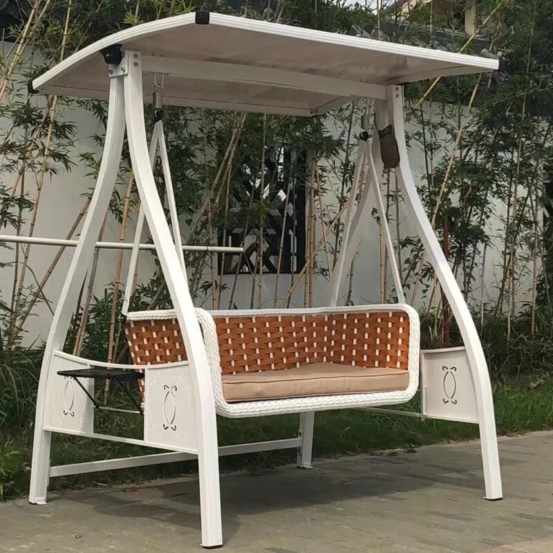 

Outdoor Swing Rocking Chair Nordic Outdoor Net Red Balcony Home Hanging Chair Patio Balcony Cast Aluminum Double Swing