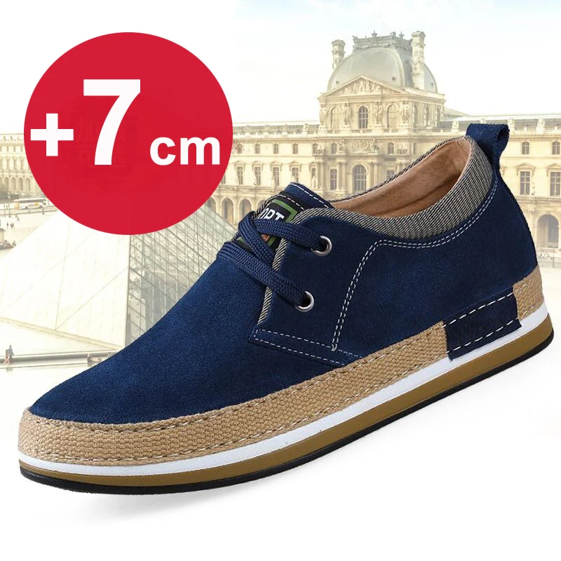 

Men Elevator Shoes Height Increased 7cm Invisible Inner Heightening Shoes Man Sports Suede Leather Sneakers Taller Shoes