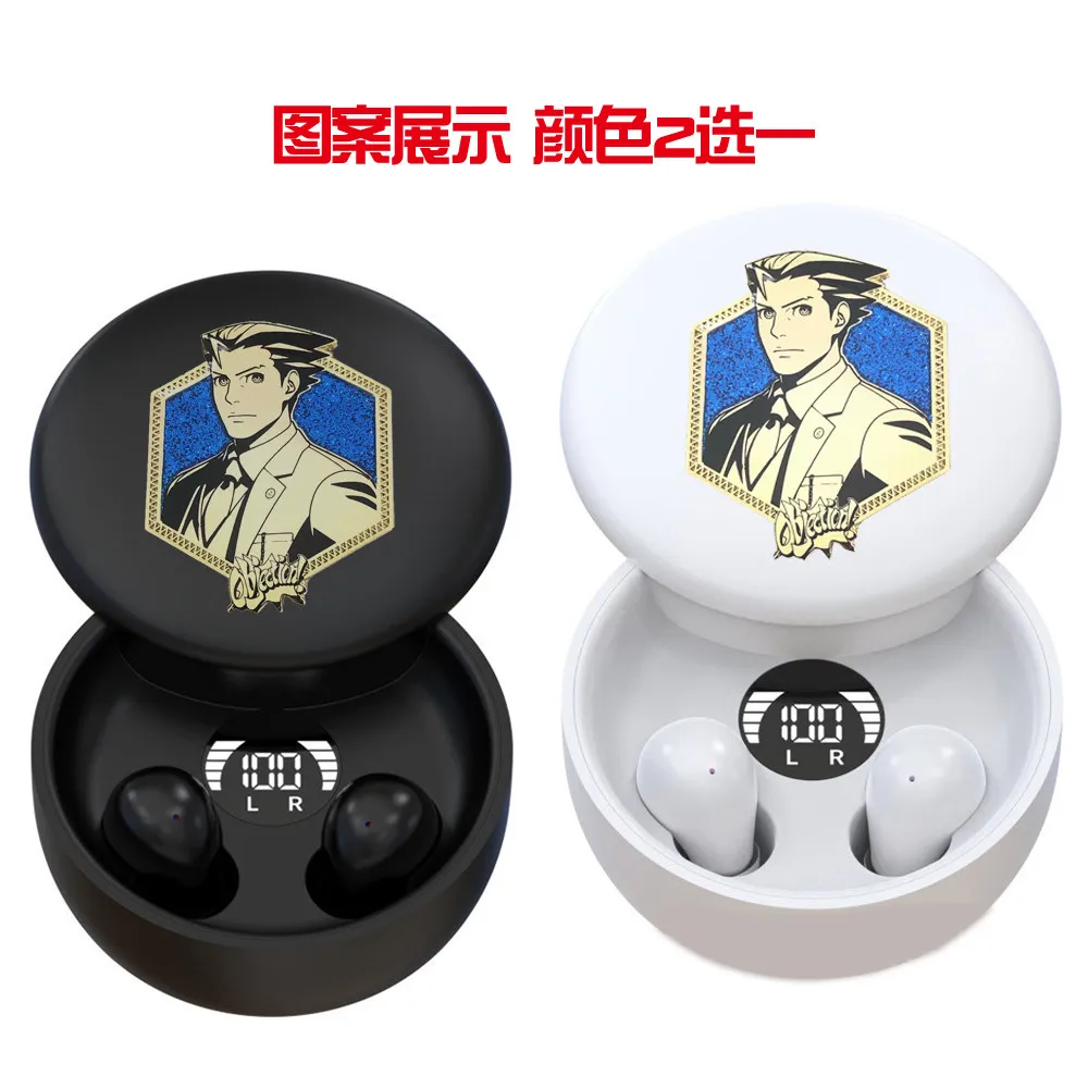 

Ace Attorney Phoenix Wright Miles Edgeworth Anime Cosplay Ear-hook Bluetooth Headset Cartoon BlueTooths Earphone Headphones