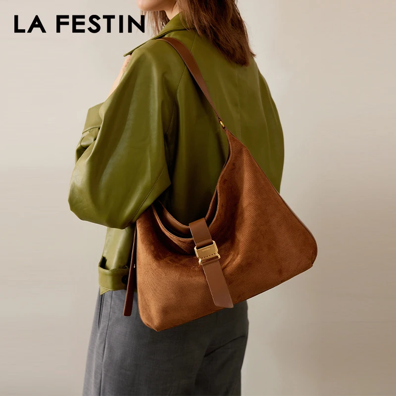 LA FESTIN Original Women's bag Large Tote Bag Shoulder Bag New Suede Bag Ladies Crossbody Bag Autumn and Winter Bags