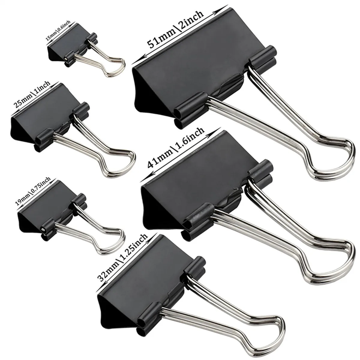 12Pcs/1BOX Binder Clip Clamps Long Tail Combination Folder Bookmark Paper Ticket Clips Effortless School Office Supplies