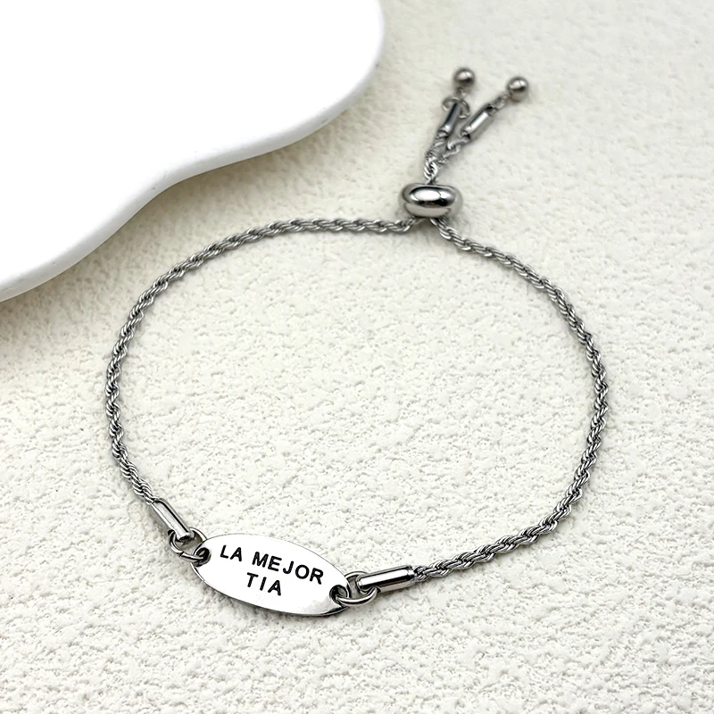 

Best Uncle Auntie Bracelet For Women Men Stainless Steel Silver Color Fashion Trendy Family Love Hand Chain Jewelry Gifts