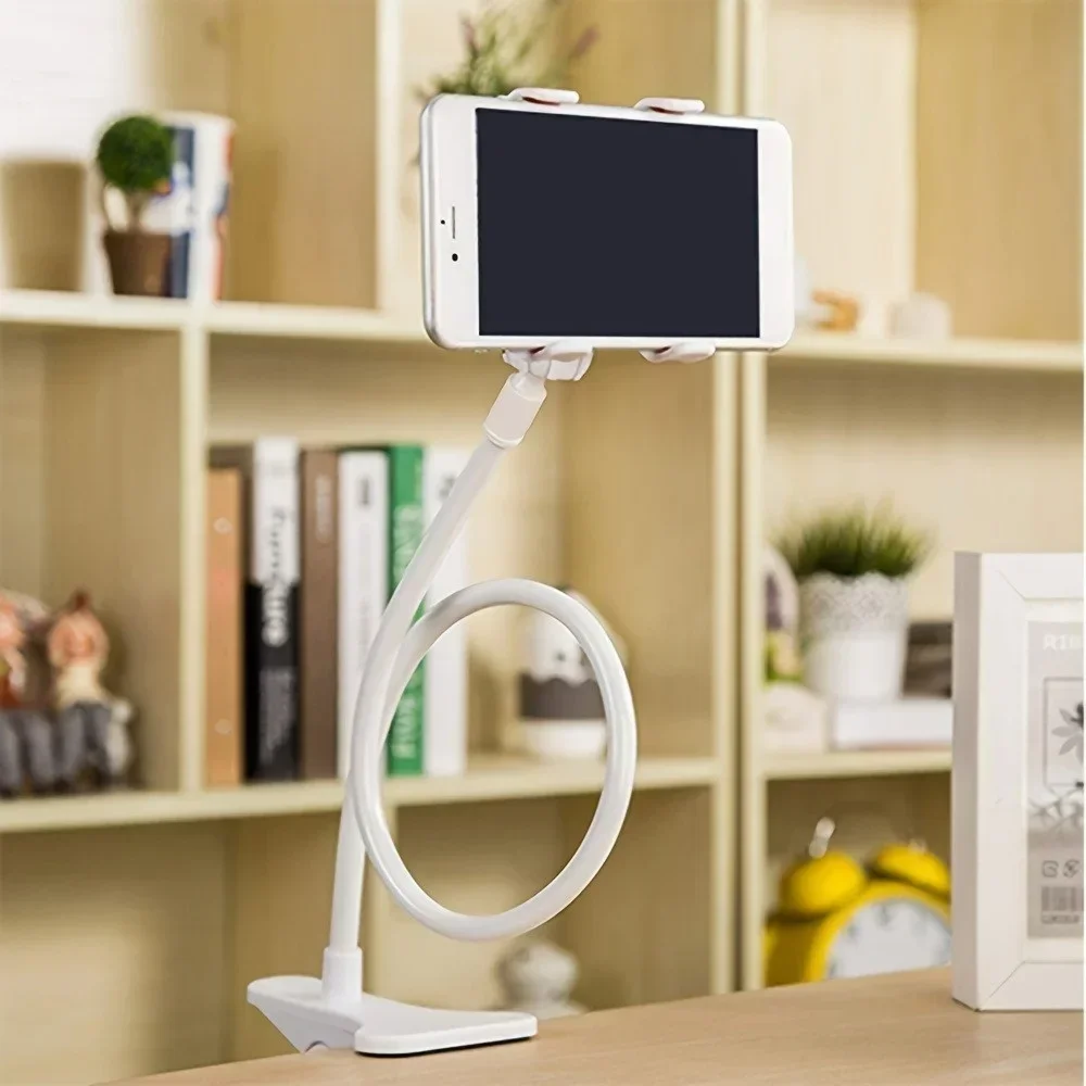 Uniwersalny Regulowany Stojak na Telefon z Długim Ramieniem, Uchwyt Biurkowy do iPhone Samsung Xiaomi Huawei - Kompatybilny ze Wszystkimi Modelami, do Użytku przy Łóżku