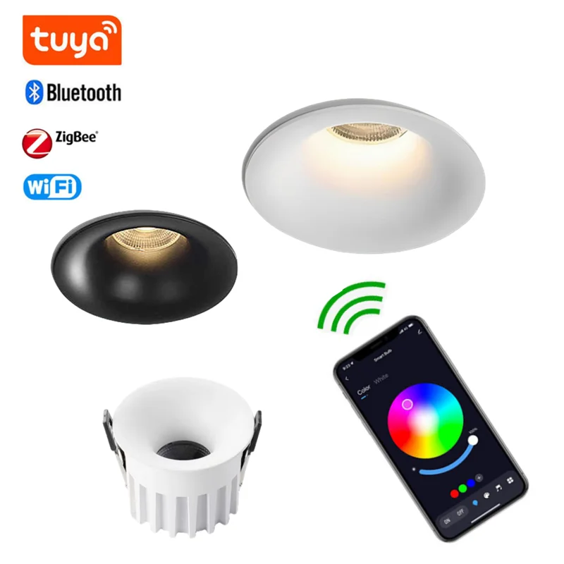 tuyaapp-inteligente-escurecimento-incorporado-led-downlight-ac85v-265vcob-arco-luz-de-teto-sala-estar-shopping-zigbee