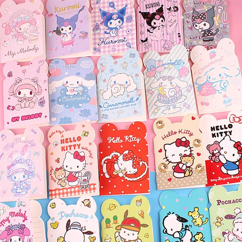 20pcs/lot Sanrio Kuromi Melody Notebook Mini Kitty Pochacco Note Book Diary Planner Notepad Memo pad Stationery School Supply