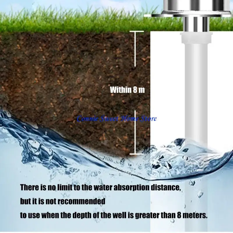 LXAF Manual SSteel Pitcher 8M Deep Suction Capacity Rotatable Handle Water for Household Groundwater Extraction