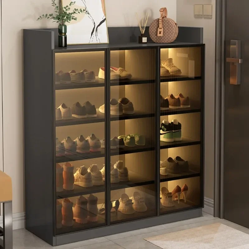 Modern Shoe Cabinet Minimalist Large Capacity Shoe Cabinet Vertical Multilayer Hall Storage Cabinet