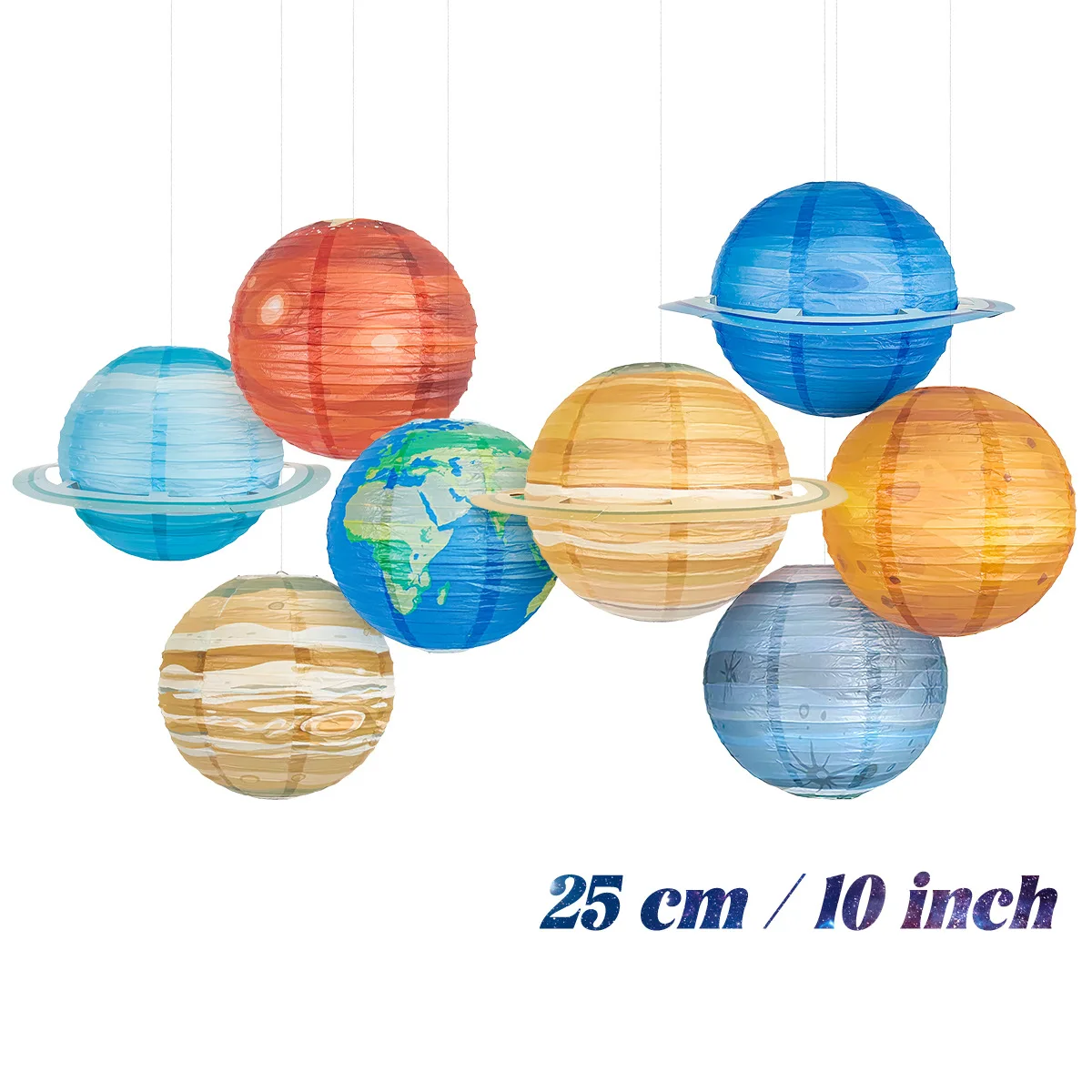 Starry Sky Paper Lantern Kindergarten Children's Birthday Party Theme Decorative Supplies Folding DIY Circular Planet Lantern