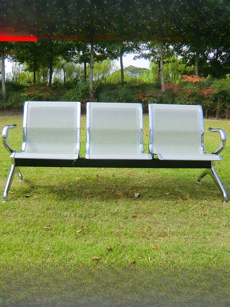 Three-person row chair Airport stainless steel hospital waiting chair Public row seat