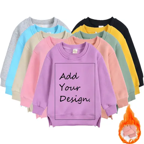 2025 Novelty Baby Boys Girls Clothes Kids Sweatshirt Warm Fleece Plain Comfortable Top For Children's Jackets Causal Outfits
