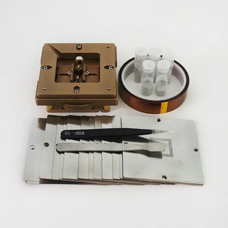 Universal BGA Rework Kit 80MM 90MM with 170pcs Stencils ESD Tweezers Brush Laptop Solder Ball Reballing Fixture Jig Repair Tools - Image 6