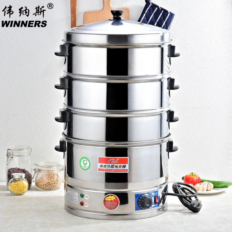

Commercial 40cm Stainless Steel Electric Bun Steamer Steaming Tray Dim Sum Steaming Pot with Multi Layer for Restaurant