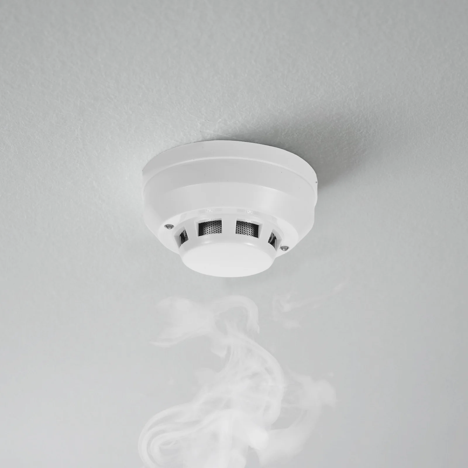 Wired Smoke Photoelectric Sensor Hardwired Fire Safety Device Ceiling Wall Mount Home Commercial Alert