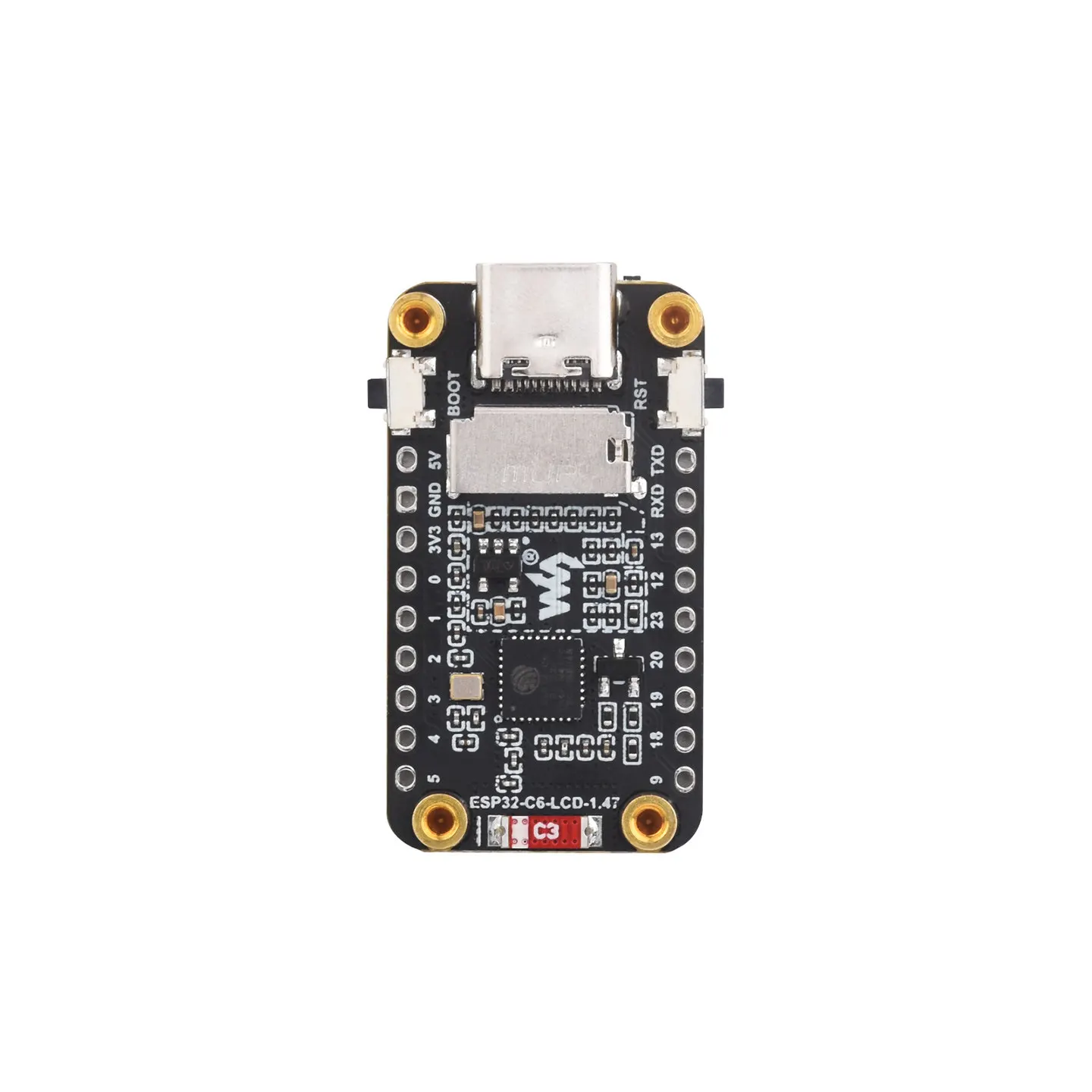 Electronic ESP32 C6 Development Board with 1.47-inch LCD Display, RGB LEDs, SD Card Slot, Arduino Compatible
