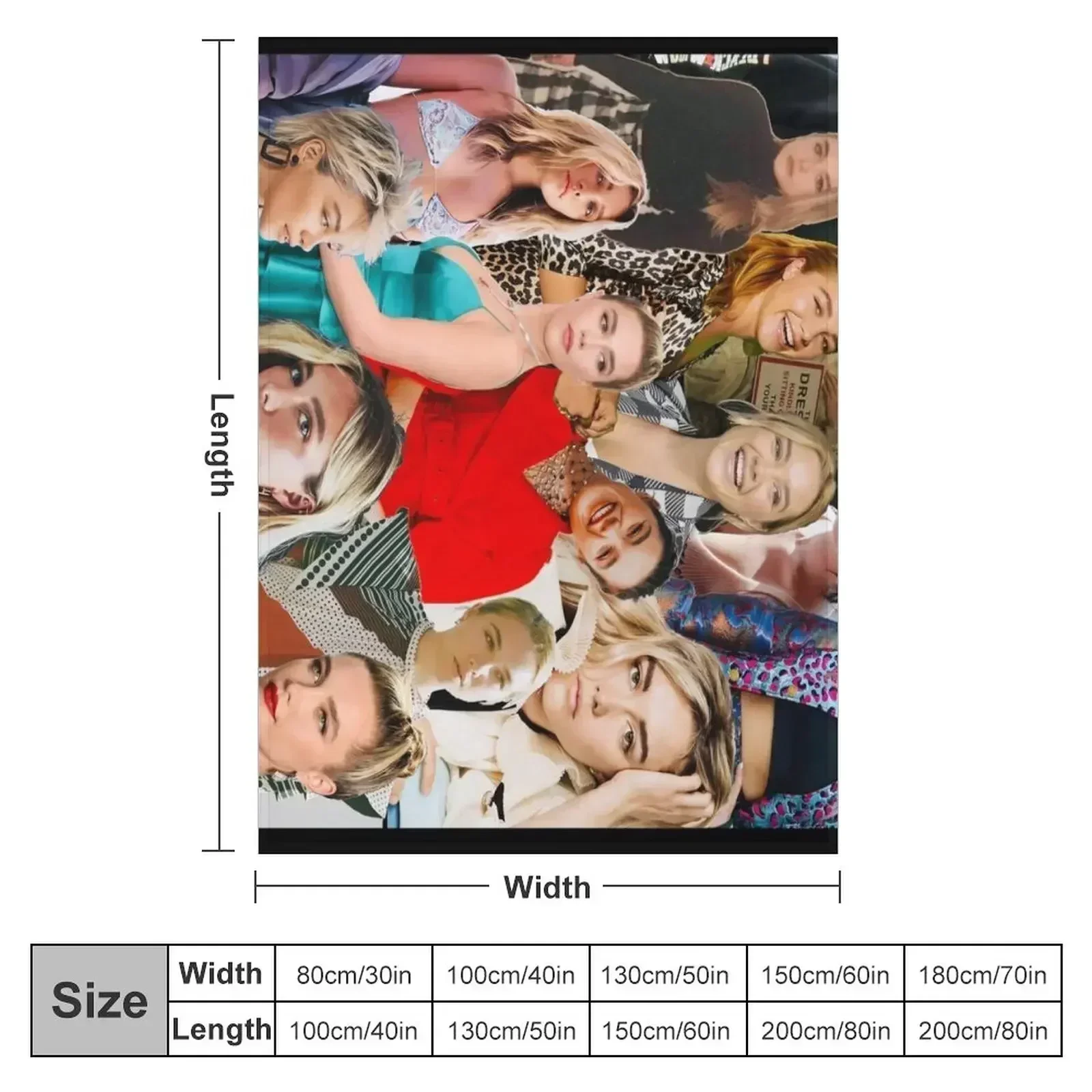 Florence Pugh Collage Throw Blanket Soft Beds for sofa Luxury St Personalized Gift Blankets