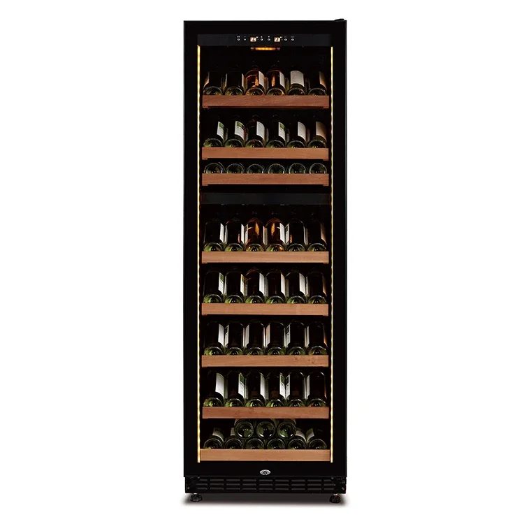 # for154 Bottle Large Capacity Wine Fridge Freestanding Dual Zone With Sapele Wooden Shelf Wine Cooler