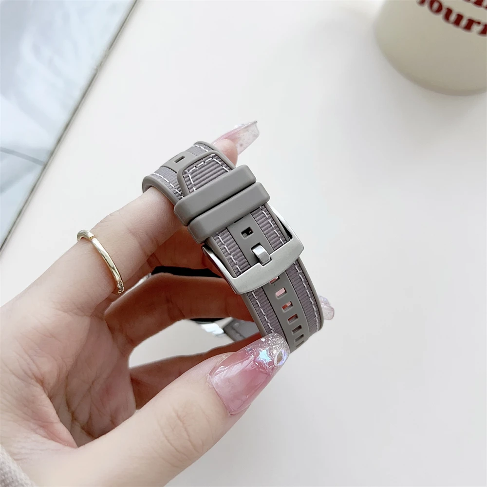 20mm 22mm nylon woven strap suitable for Huawei GT Garmin Samsung adjustable smartwatch strap with single loop buckle