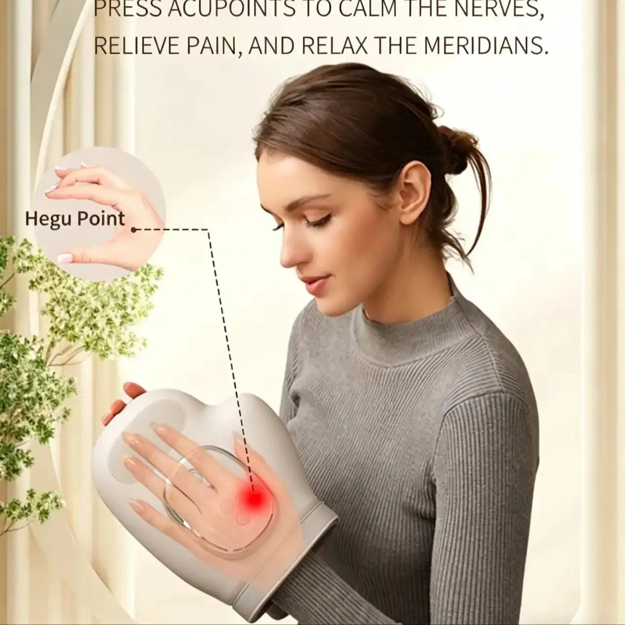 Wireless Hand Massager 5 Level– Air Compression Palm Acupoint Massager for Numb Fingers & Hand Relief
