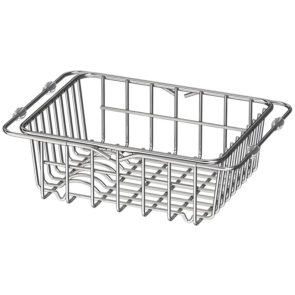 Stainless Steel Sink Basket Drain Rack for Kitchen Utensils Cutlery Storage and Quick Drying Dish Drainer Rack Heavy Duty Rust
