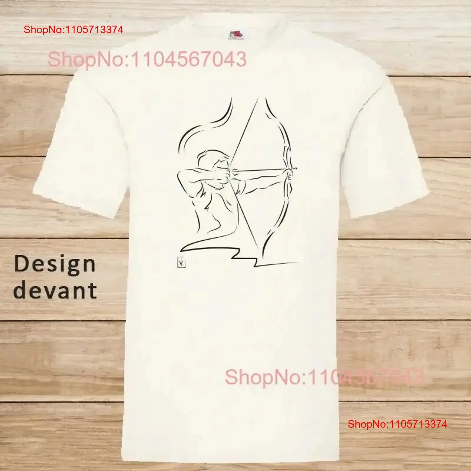 T Shirt Archery Man Woman Child Sport Creation s VirginieLinard vintage Washed Versatile designer clothes Slightly homme