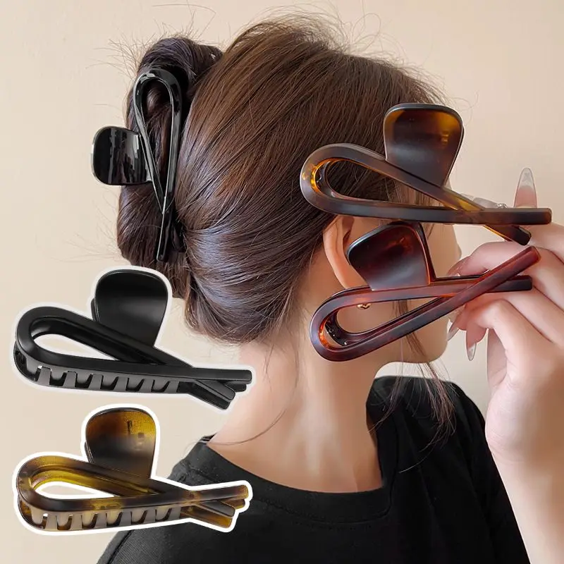 2024 New Women Hair Clip Matte Cross Hairpin Fashion Vintage  Elegant Hairgrips Large Hair Claw Clips Hair Accessories