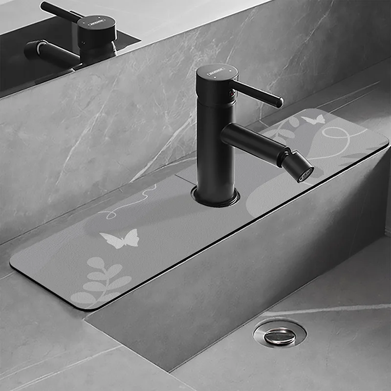 VIKAMA Diatomite Water Absorption Pad for Kitchen Faucet - Water Absorbing, Washable, Non-Greasy, Mold-Resistant Home Decoration