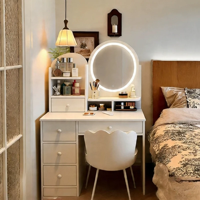 Modern Beauty Vanity Table Cosmetics Comfortable Makeup Storage Dressing Table Cabinet Service Penteadeira Trendy Furniture