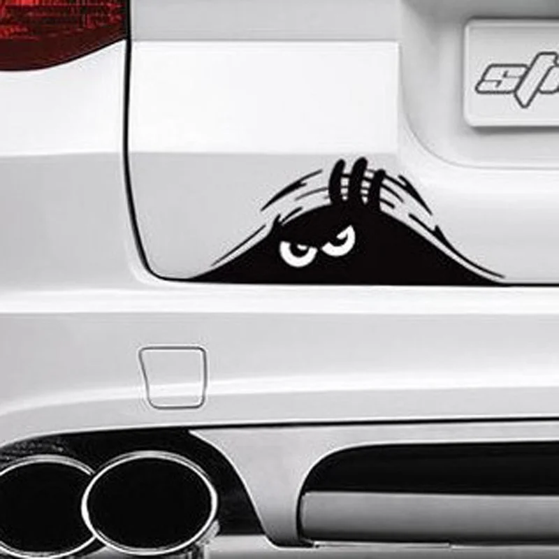 Funny Peeking Monster Car Sticker Window Body Trunk Cartoon Decal Sticker Black Red White Yellow Exterior Parts Car Accessories