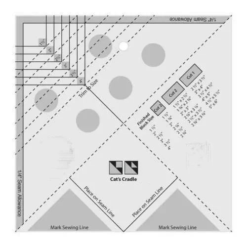 Non-slip Cat's Cradle Ruler Tool patchwork ruler size 7