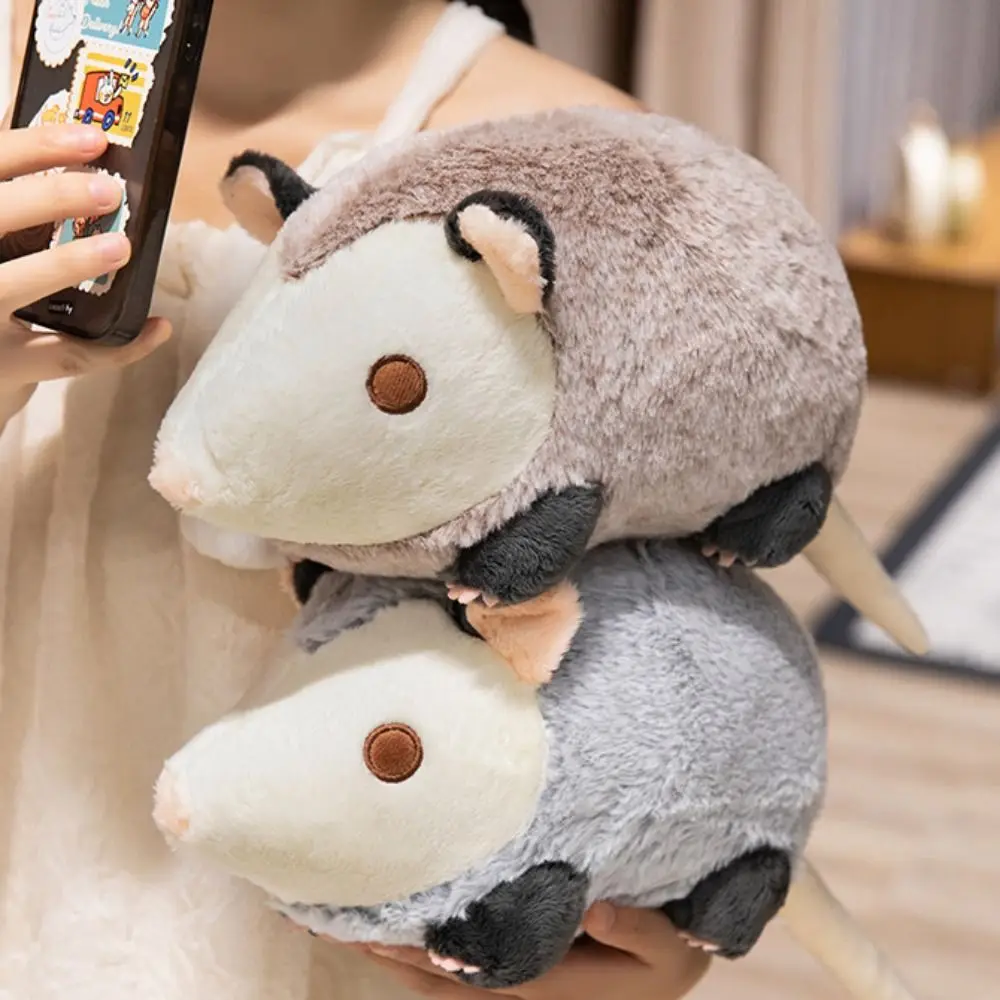 ตุ๊กตาหนูผ้าฝ้าย PP นุ่มฟูเหมือนจริง ของเล่นหนูจำลอง ตุ๊กตาหนูการ์ตูนเหมือนจริง ของสะสม