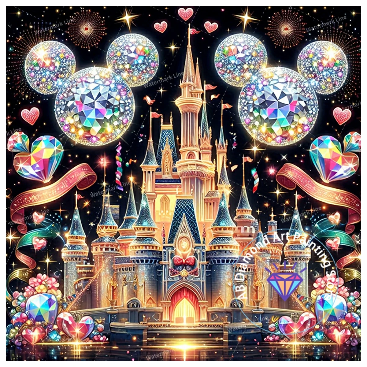 

Castle AB Diamond Painting Kit 5D DIY Diamond Embroidery Cross Embroidery Handmade Art Exquisite Gift Crafts Home Decoration