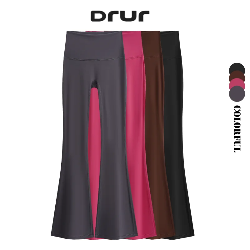 DRUR اليوغا السراويل النساء عالية الخصر Bootcut تجريب مضيئة طماق مع البطن التحكم العمل سروال فستان عادية جرس أسفل بنطلون