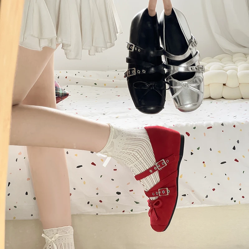 

Pop Spring Autumn New Butterfly-knot Women Flats Concise Ladies Ballet Style Shoes Eelgant Dress Shoes