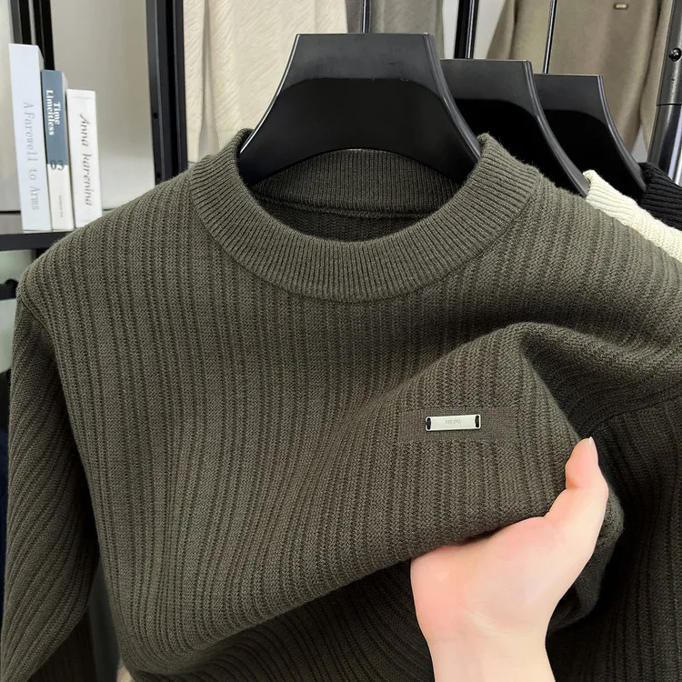 

Повседневный мужской вязаный свитер American Sle, круглая текстура, ощущение вертикальных полосок, логотип, высокая премиум-класса, свободная посадка Ciwalk