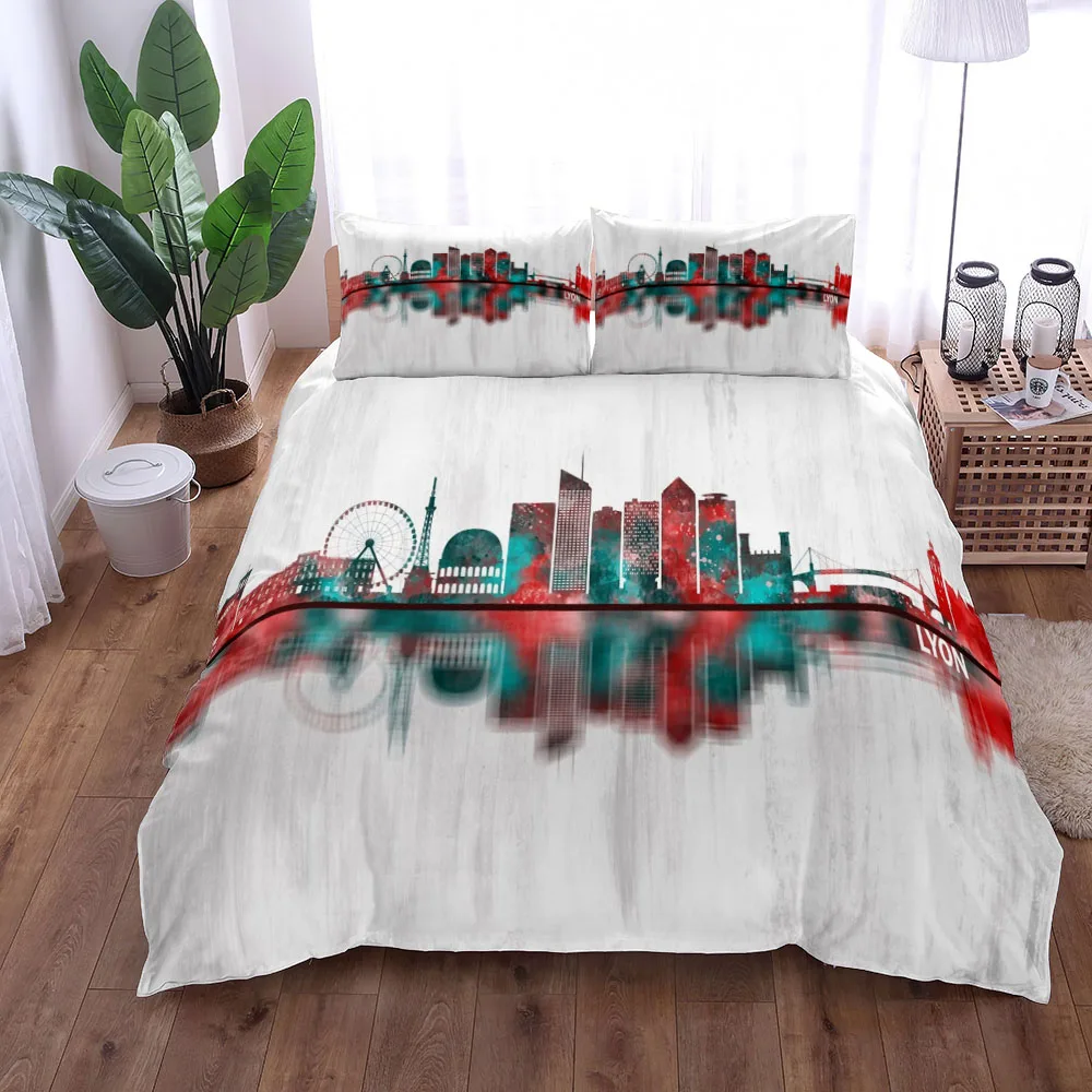 

Aesthetic Paris Modern Duvet Cover Set UK Single Double Queen King US Twin Full King Size Bed Linen Set