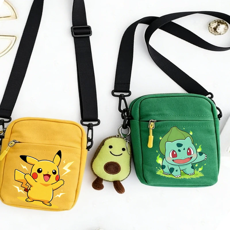 

Pokemons Boys Girl Student School Messager Bag Cute Game Multiple Role Printing Square Case Travel One Shoulder/Crosbody HandBag