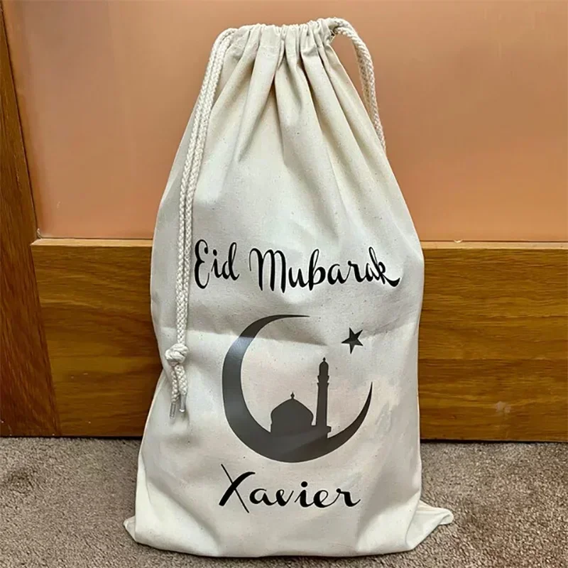 SN1 moschea personalizzata Eid Mubarak sack Ramadan Kareem friend family children kid boy girl present gift bag