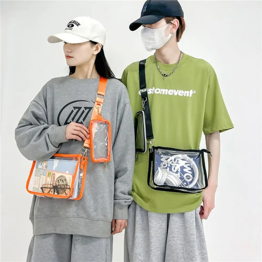 Acrylic Chain PVC Transparent Chest Bag Square Fashion Women Fanny Pack Waterproof Simple Clear Crossbody Bag Disco Dancing