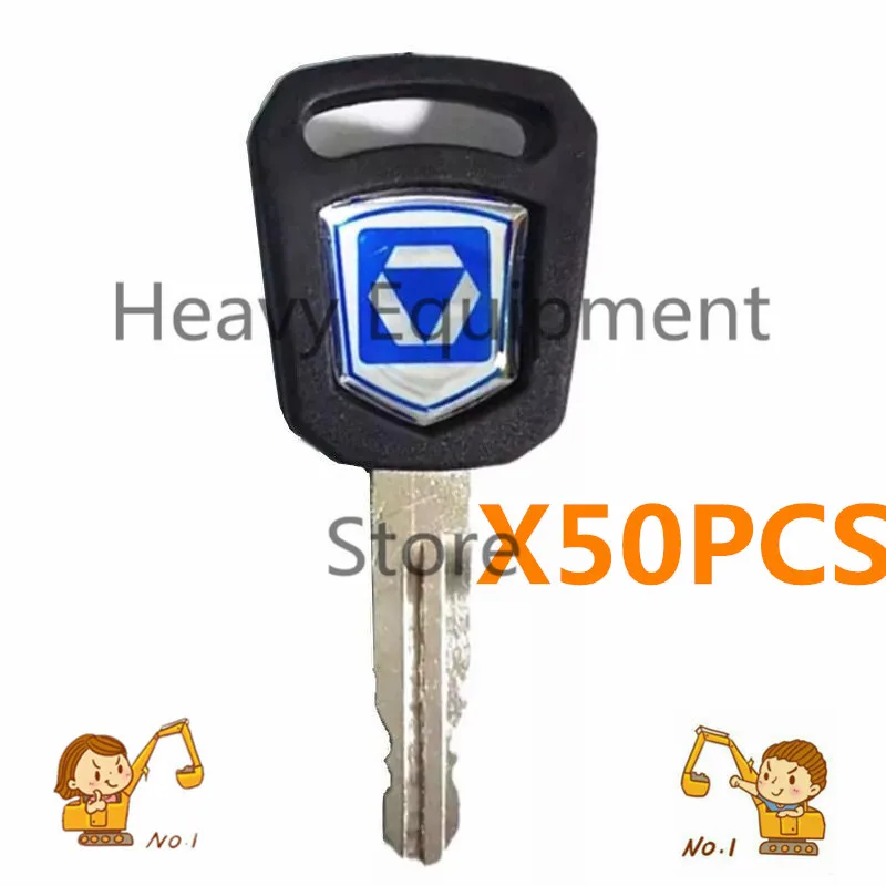 free shipping for 50 Pcs Key For XCMG Excavator key NEW style For 75DA 60D 215 200 Ignition key Door lock key