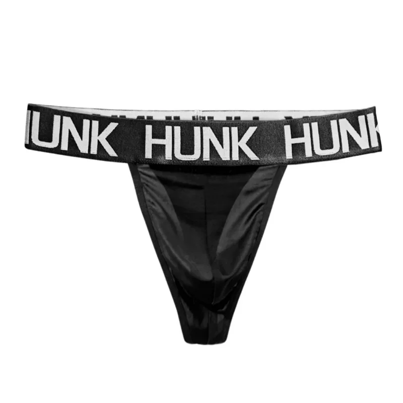 Men's Ultra-Thin Semi Sheer Gym Thong HUNK Waistband T-Back Breathable Soft Transparent Underwear Sexy Casual Sports Underpants