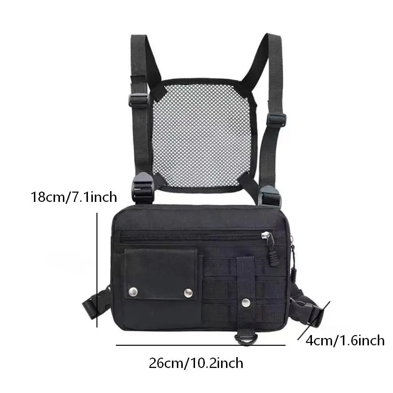 TINYAT Men's Camouflage Chest Bag Rivet Accents Multiple Pockets Waterproof Backpack Cycling Hiking Everyday Use Military Bag