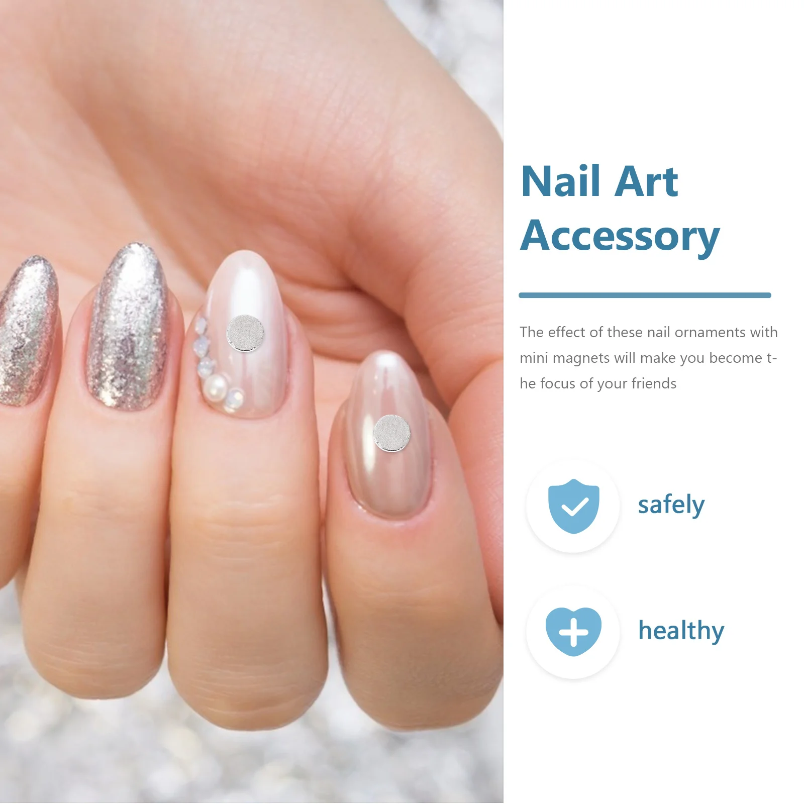 

100Pcs Mini Magnets for Nail Art DIY Accessories No Harm to Nails Long Lasting Mini Magnets Nail Art Accessory