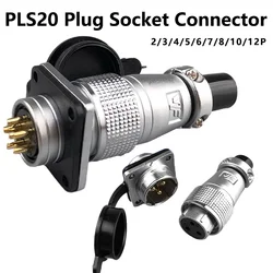 2/3/4/5/6/7/8/9/10/12 Pin PLS20 Aviation Connector Air Carrier Male Female Plug Connector WS20 TP20 Opening Diameter 20mm